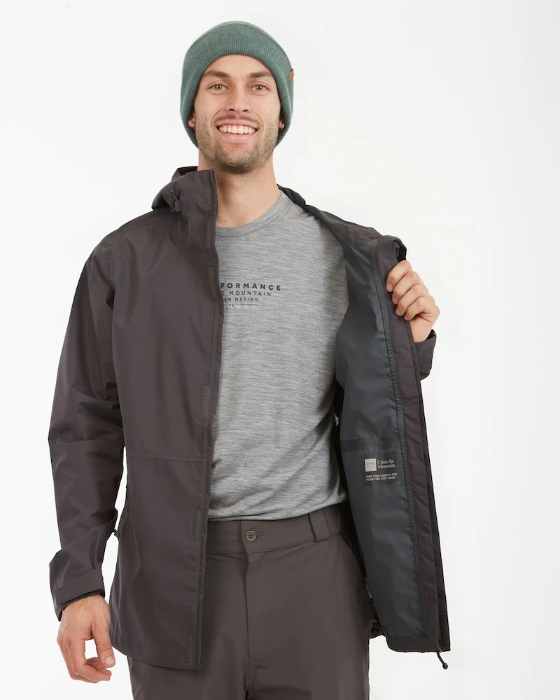 Takayna Mens Premium Packable Waterproof Rain Jacket Granite - Image 4
