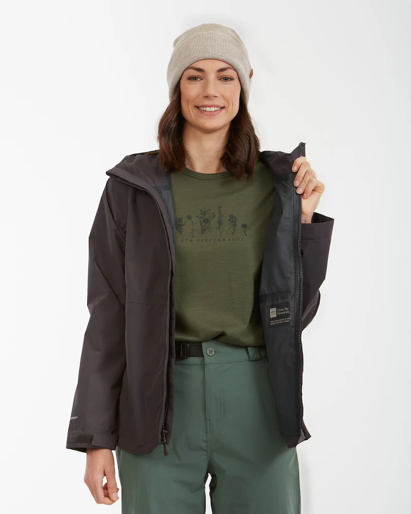 Takayna Womens Premium Packable Waterproof Rain Jacket Granite - Image 2