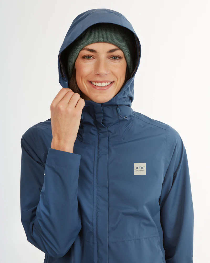 Takayna Womens Premium Packable Waterproof Rain Jacket Slate Blue - Image 10