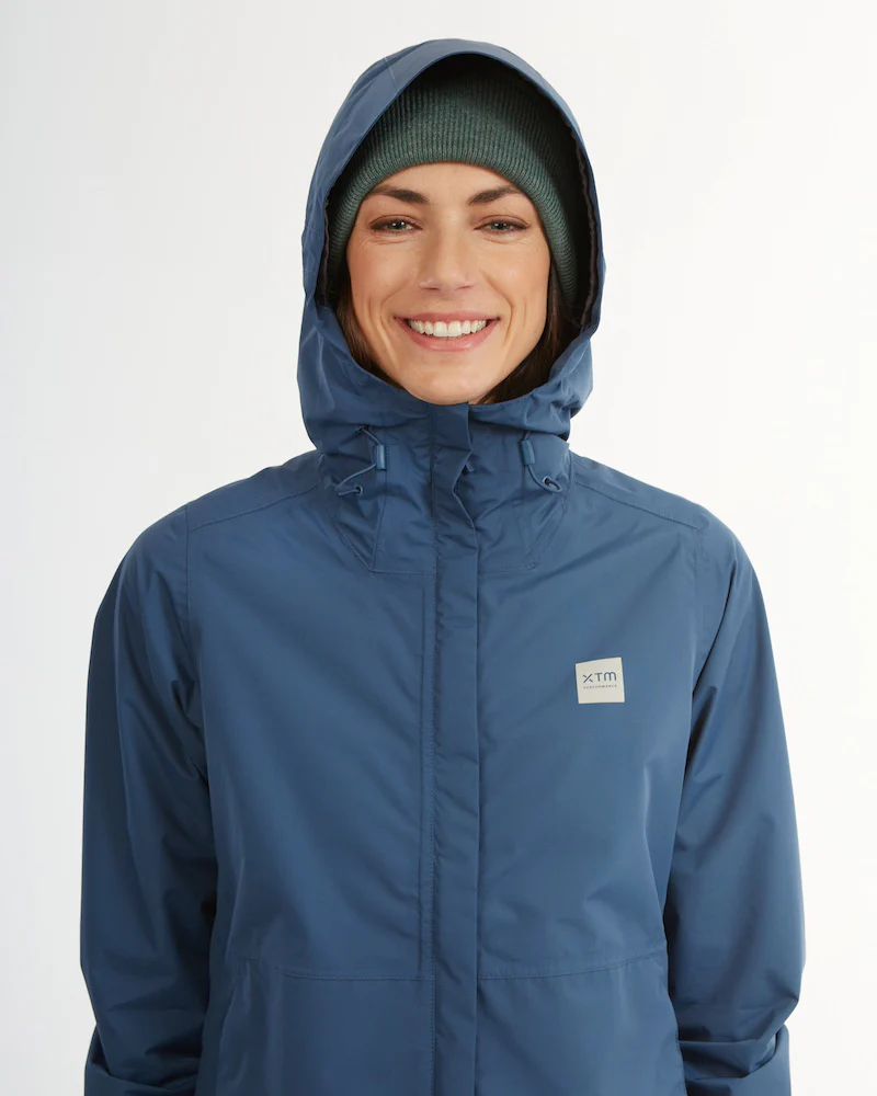 Takayna Womens Premium Packable Waterproof Rain Jacket Slate Blue - Image 11