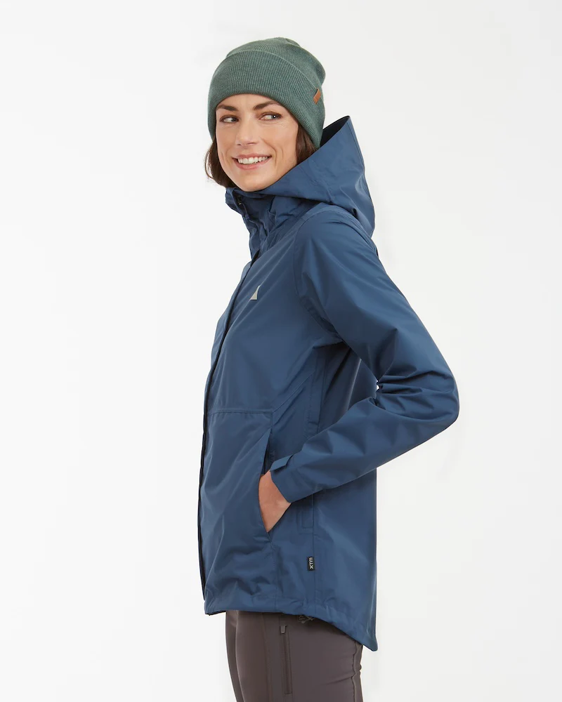 Takayna Womens Premium Packable Waterproof Rain Jacket Slate Blue - Image 3