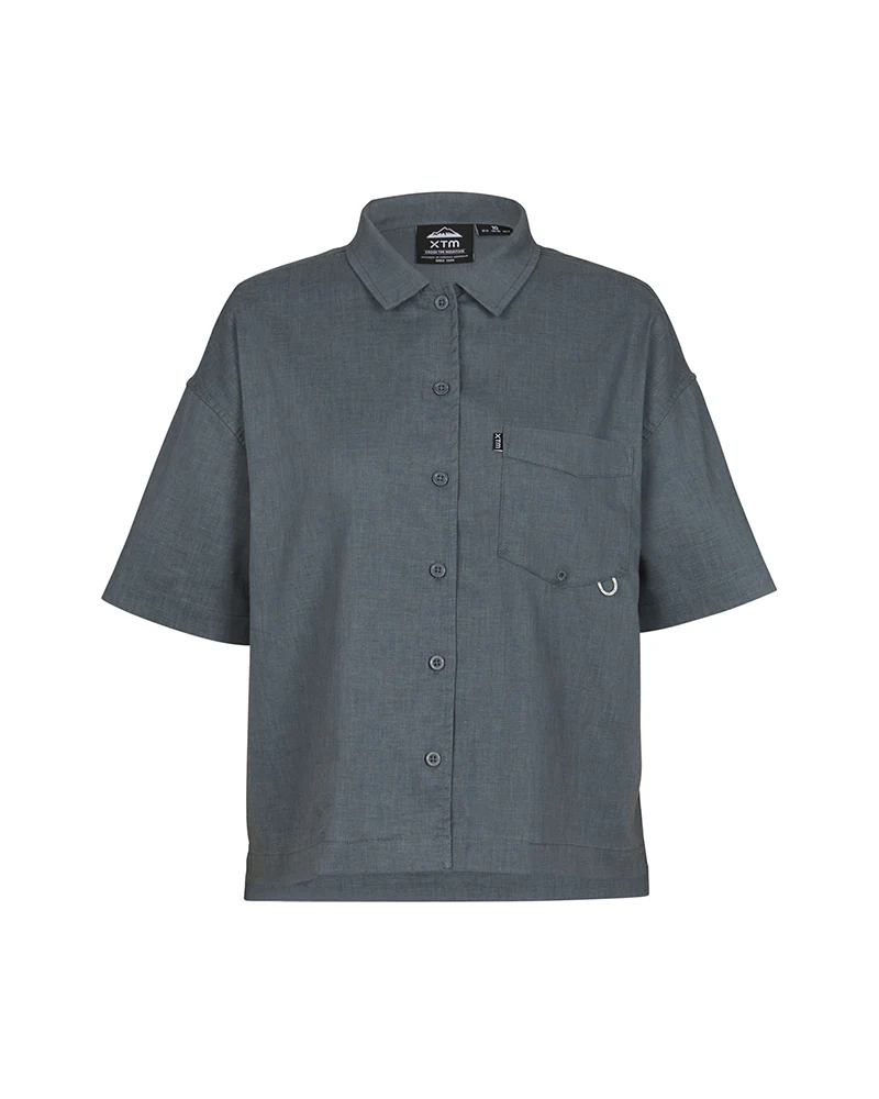 Tea Tree Womens Hemp-Blend Hiking Short-Sleeve Shirt Basalt - Image 3
